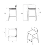 ARCHE bar stool / Natur oak KRYSTIAN KOWALSKI