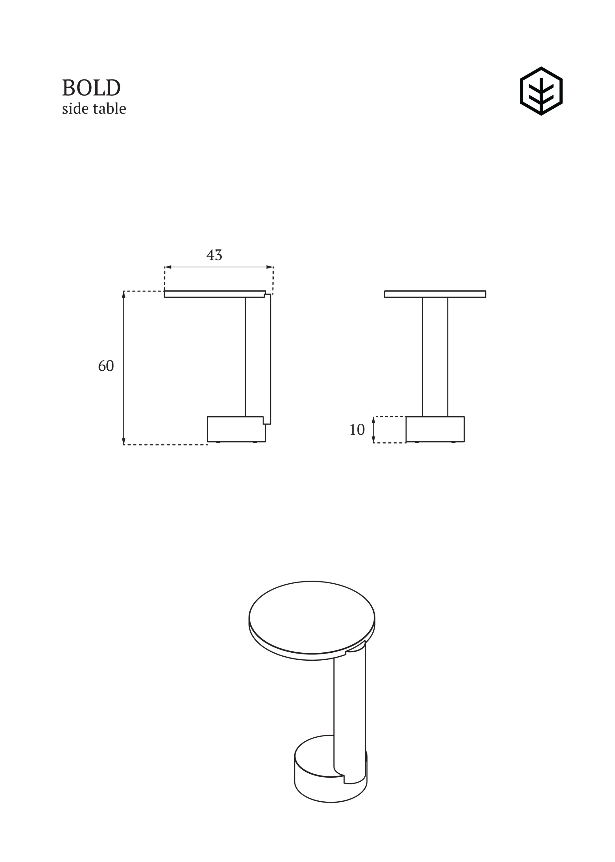 BOLD side table / Black TAMO