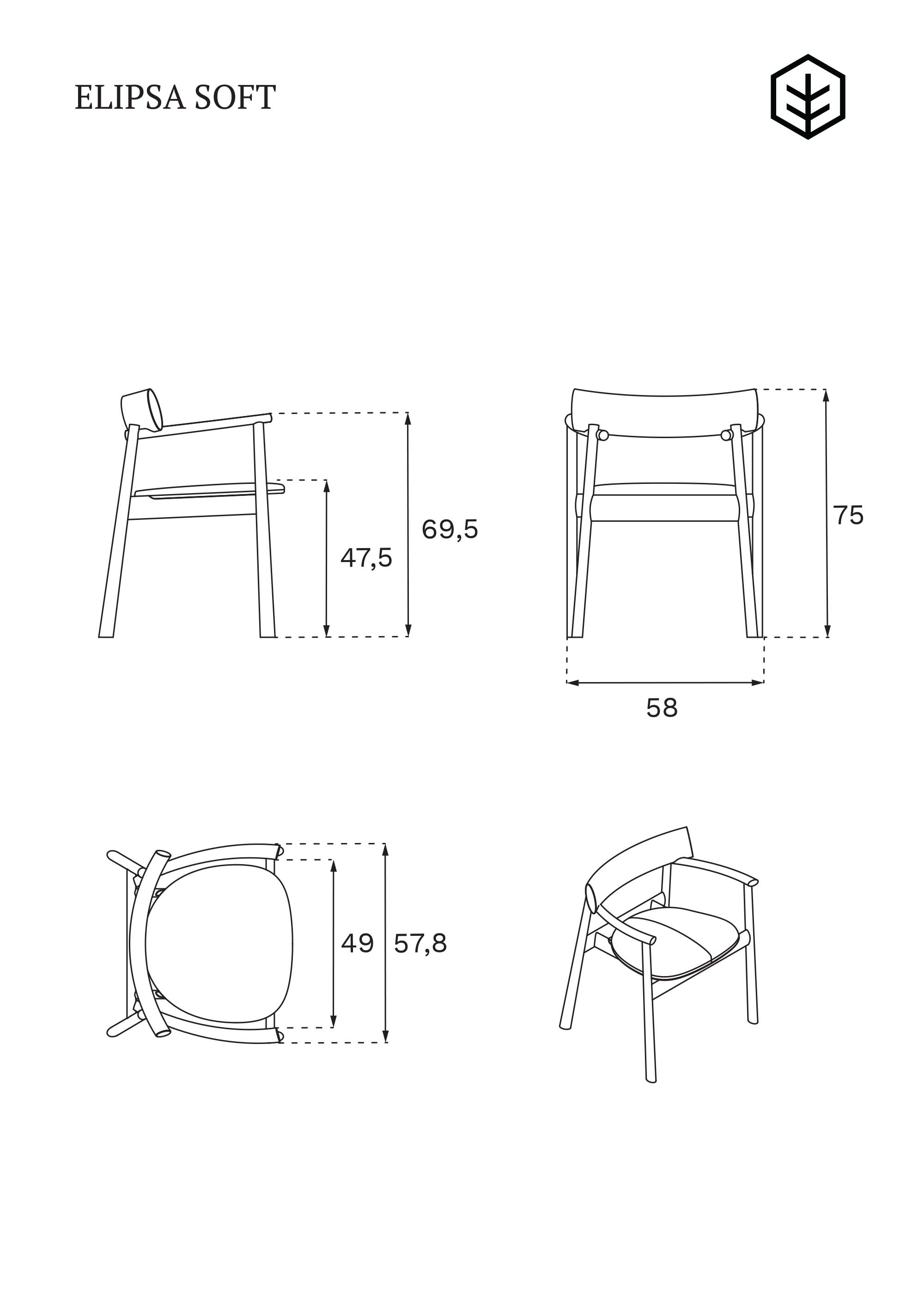 ELIPSA SOFT chair / Natur oak / Boucle sand TAMO
