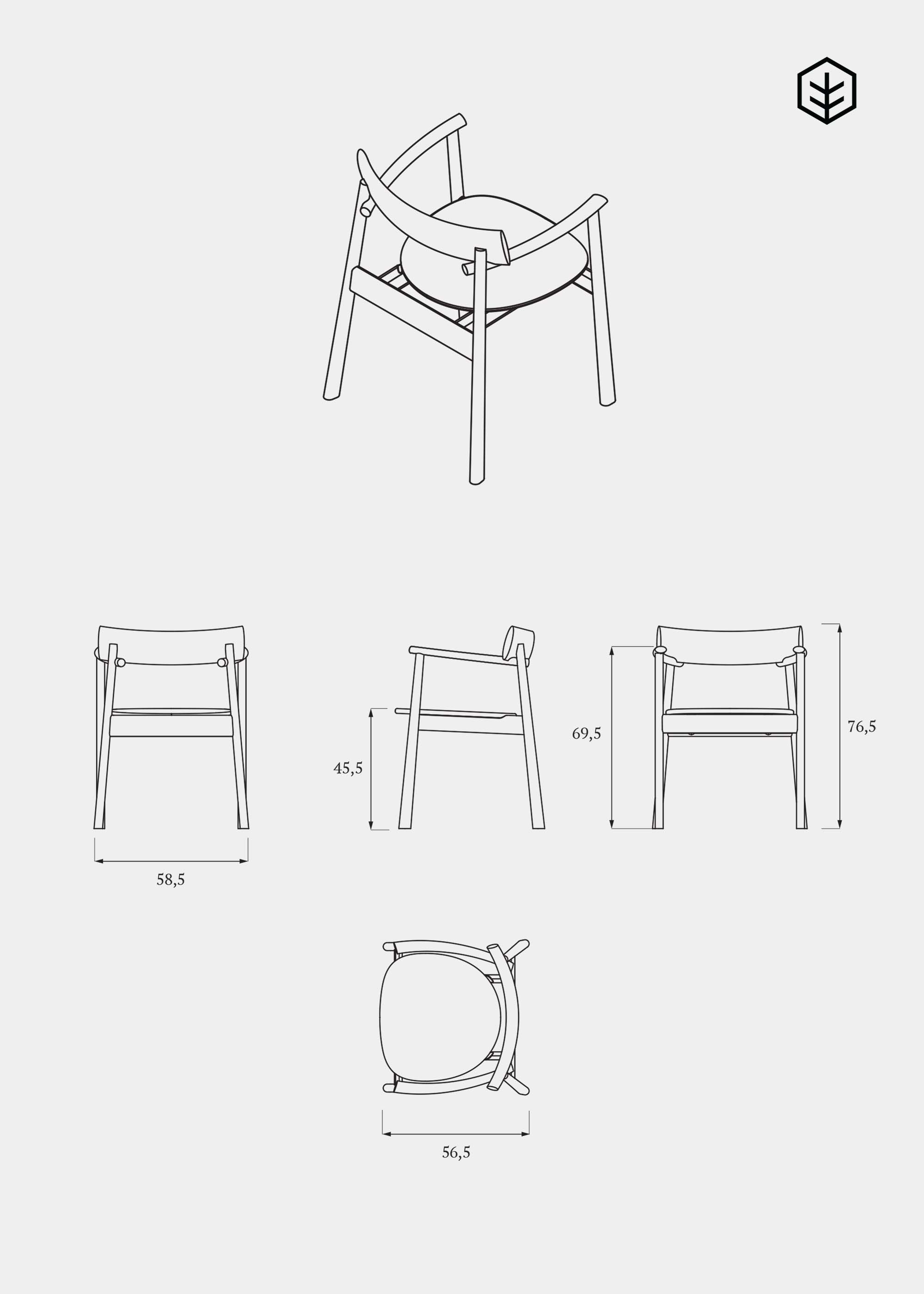 ELIPSA chair / Black oak TAMO