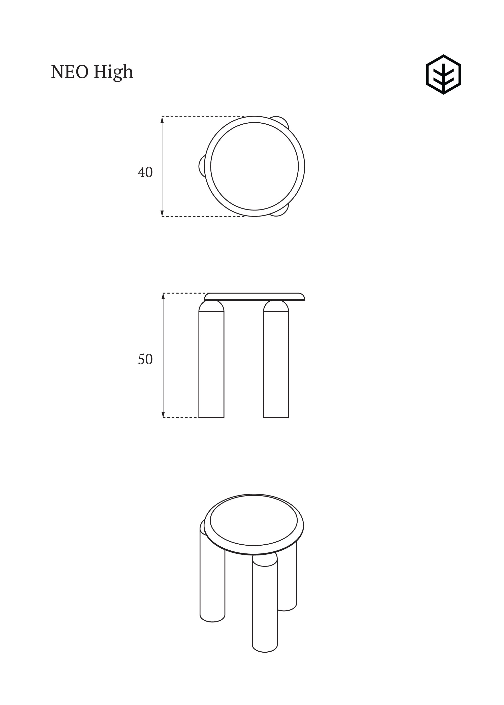 NEO HIGH table / Black ash TAMO