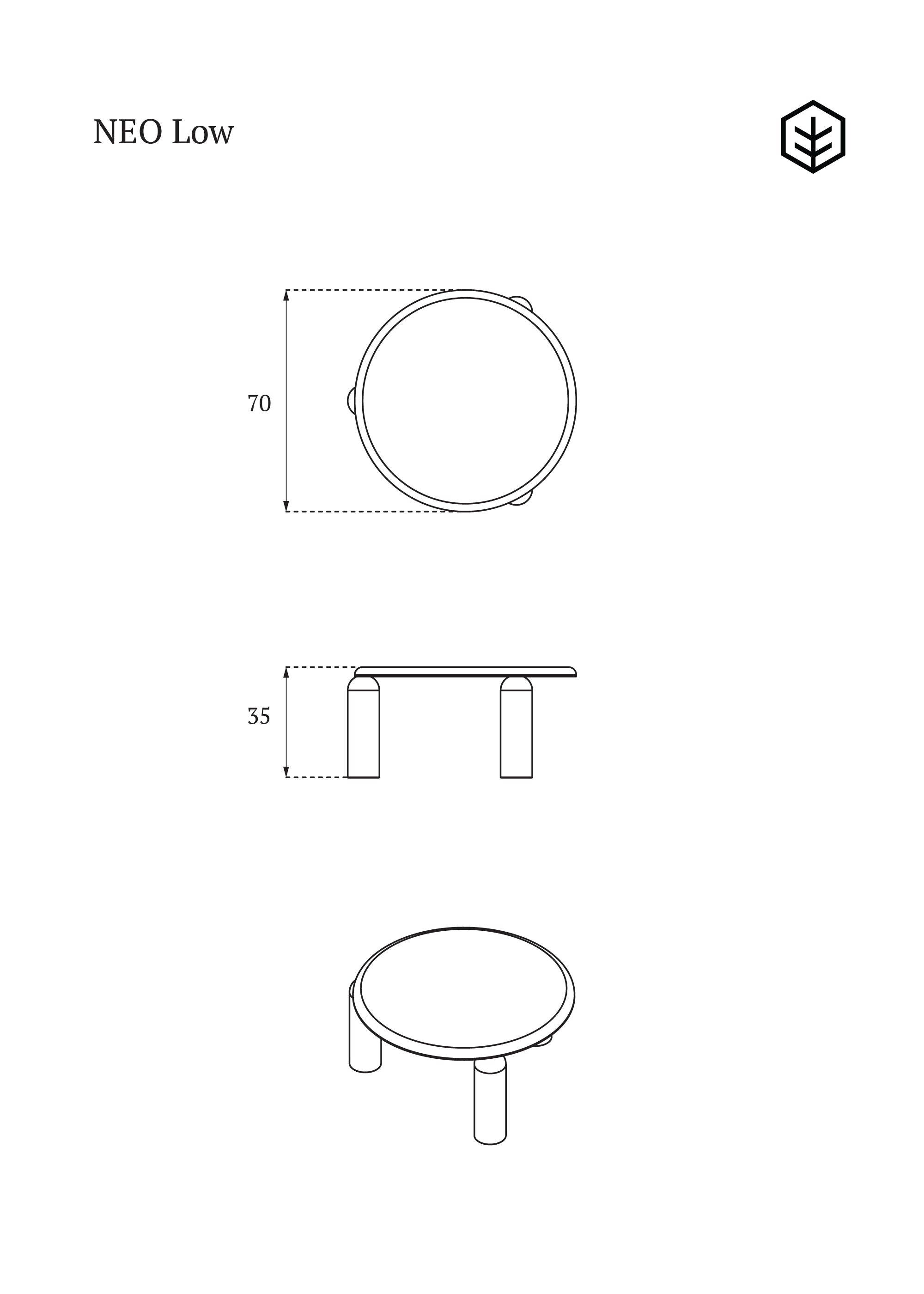NEO LOW table / Cobalt ash TAMO
