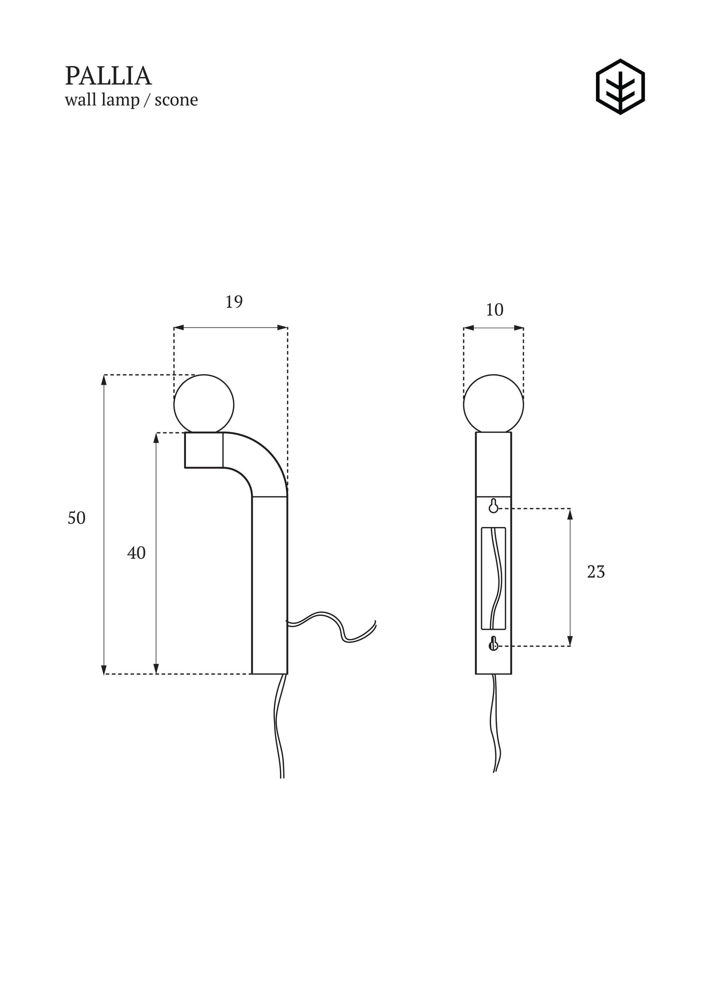 PALLIA wall lamp / Chrome TAMO
