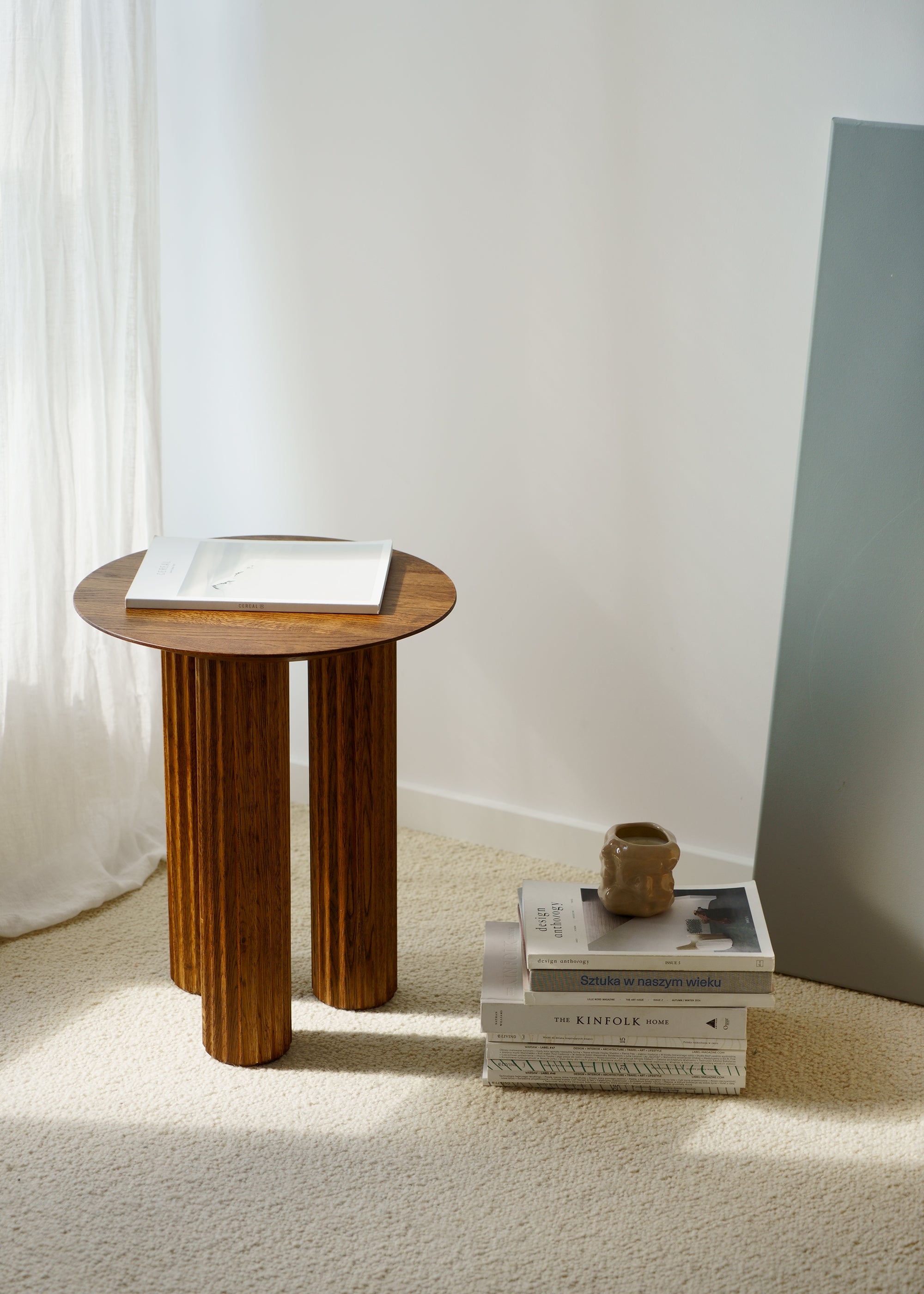 FILAR HIGH side table / Dark oak Kenyon Yeh