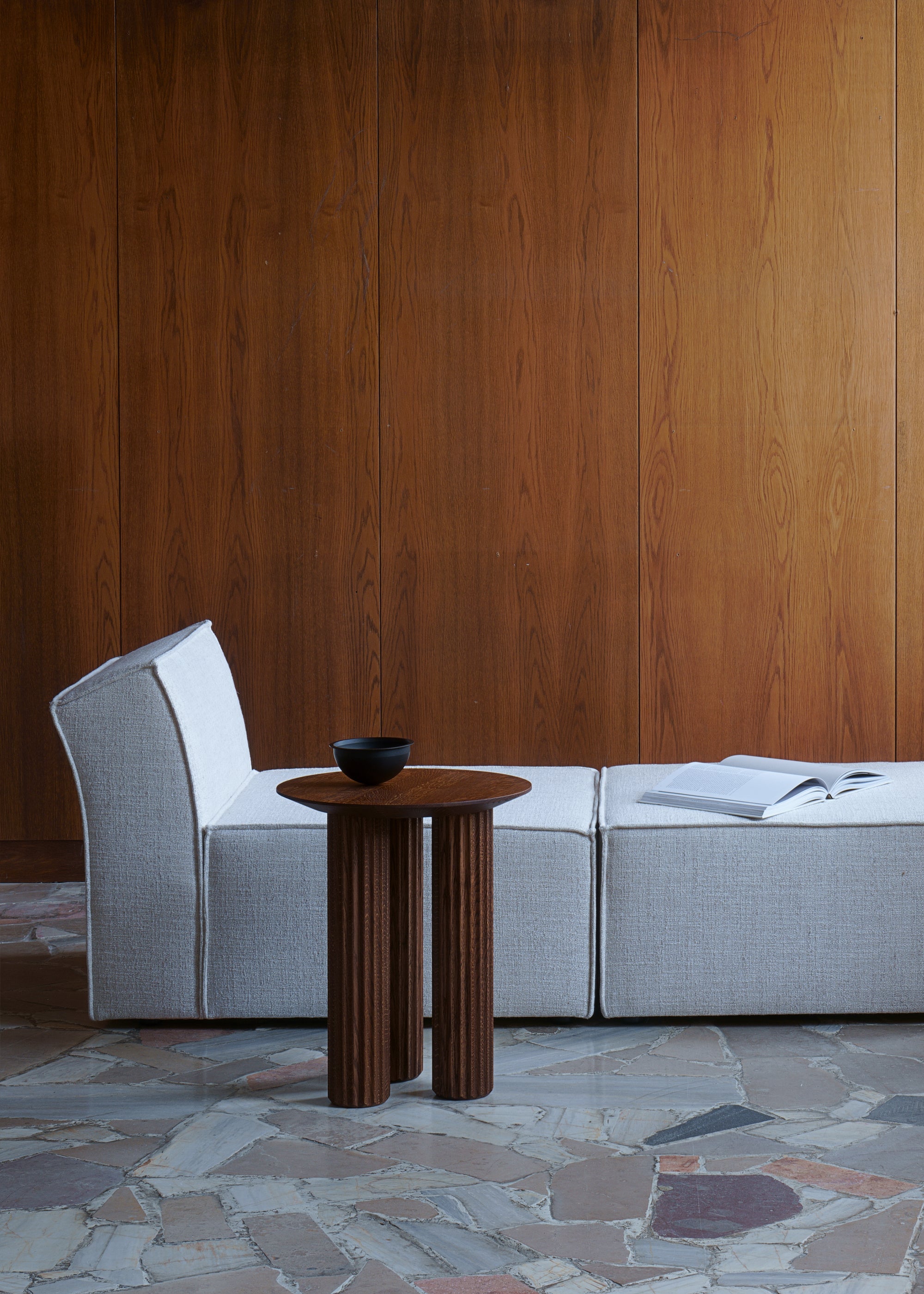 FILAR HIGH side table / Dark oak Kenyon Yeh