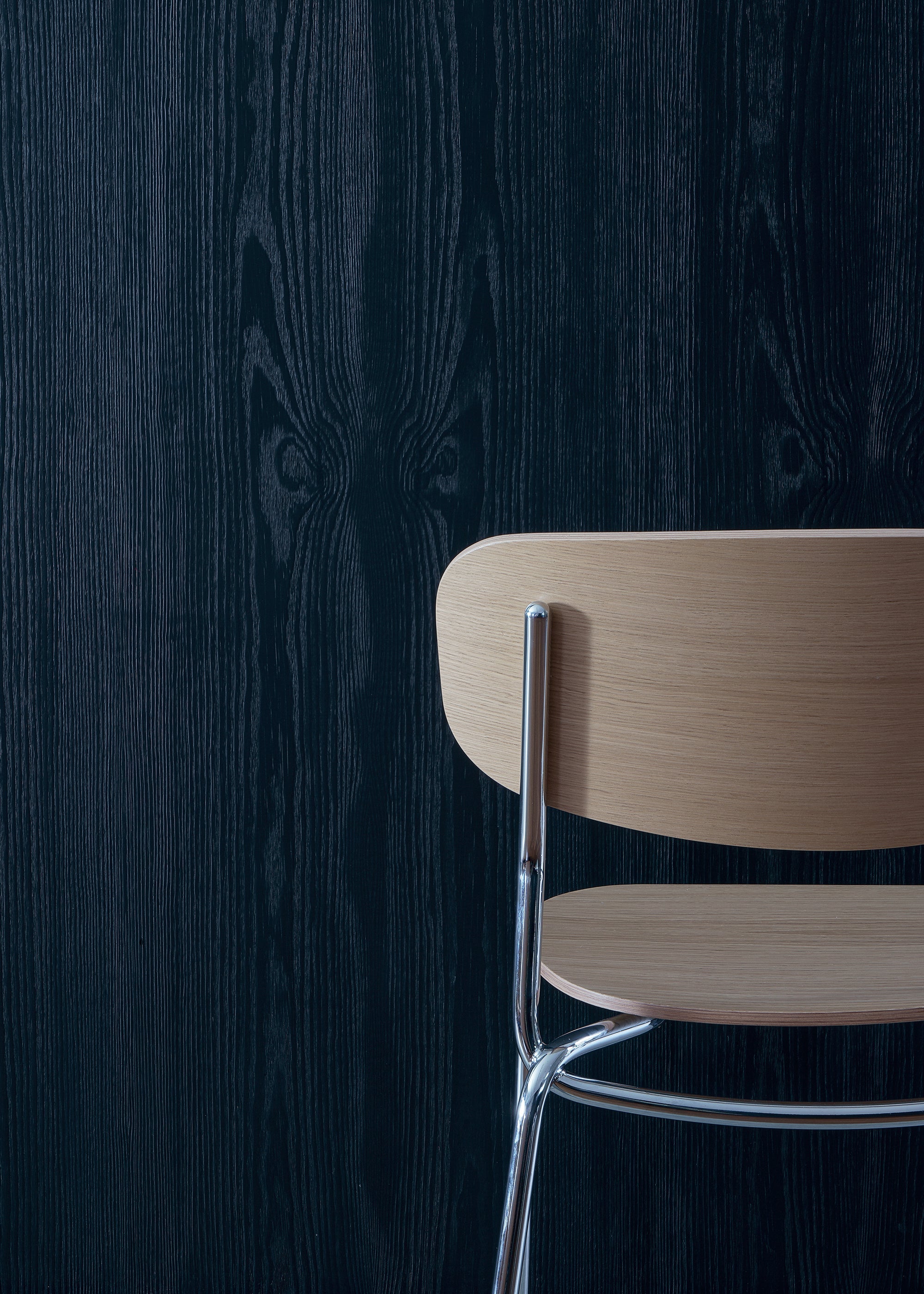 SPLOT chair / Chrome / Natur oak MARCIN LASKOWSKI