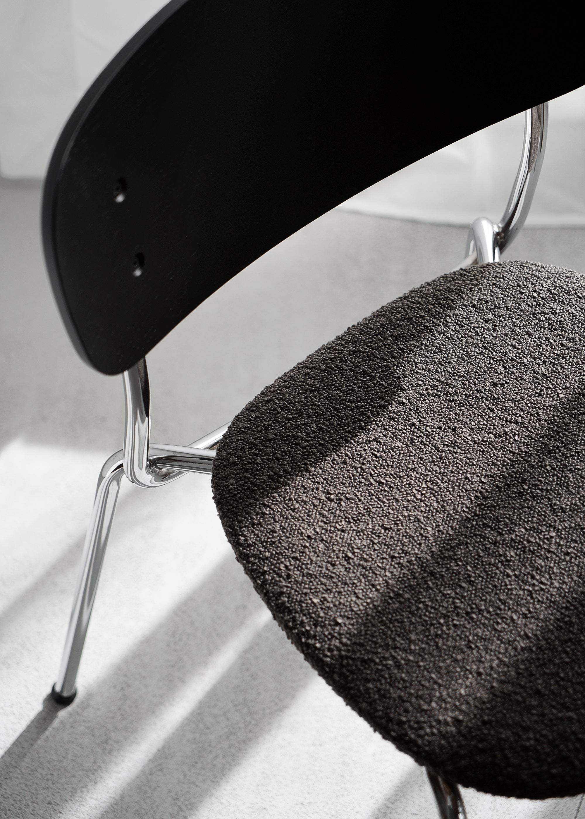 SPLOT SOFT chair / Chrome / Black oak MARCIN LASKOWSKI