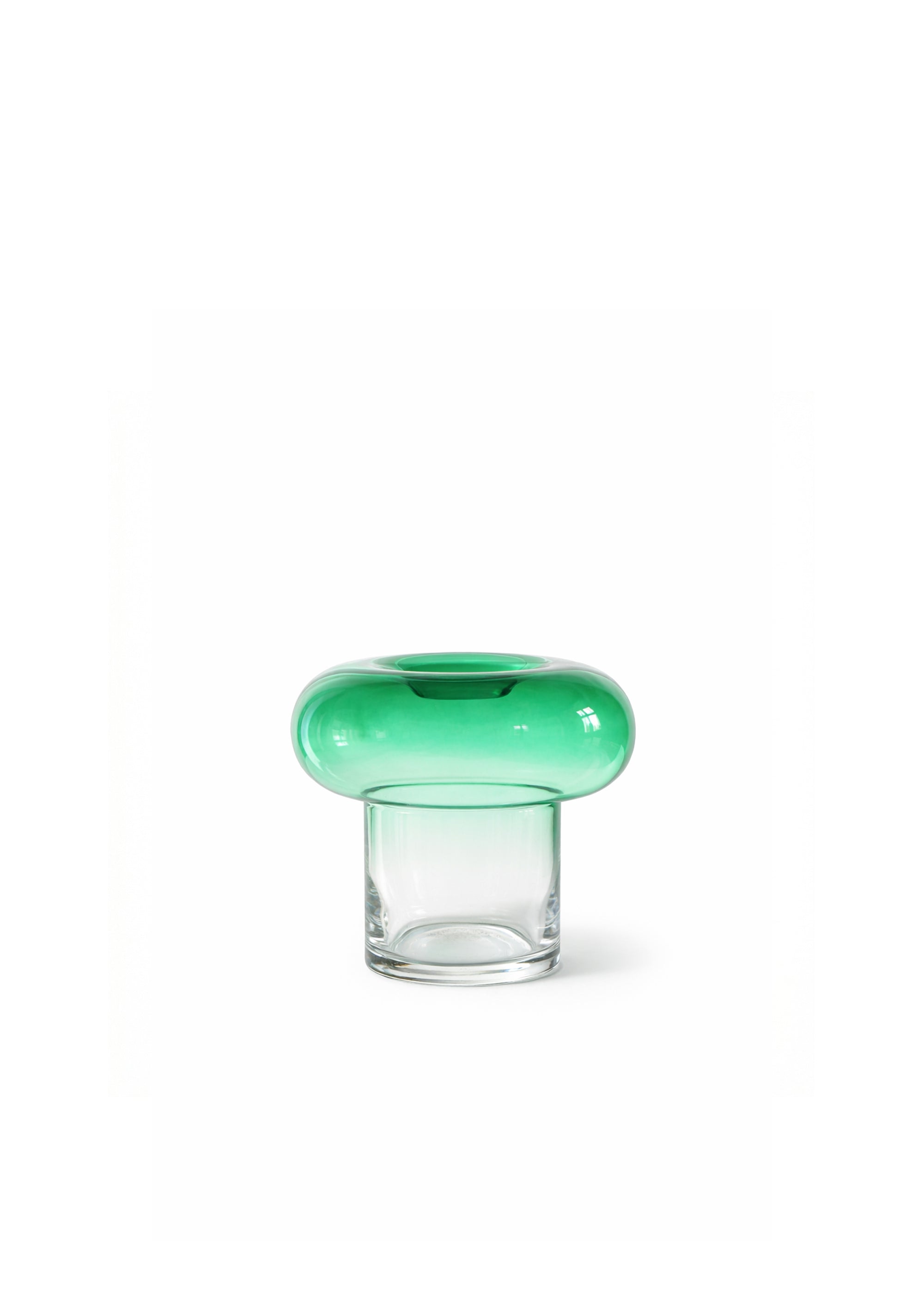 Zielony wazon z efektem ombre z kwiatami