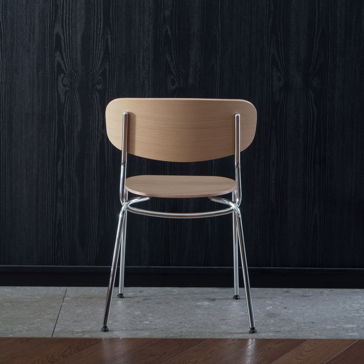 SPLOT chair / Chrome / Natur oak MARCIN LASKOWSKI
