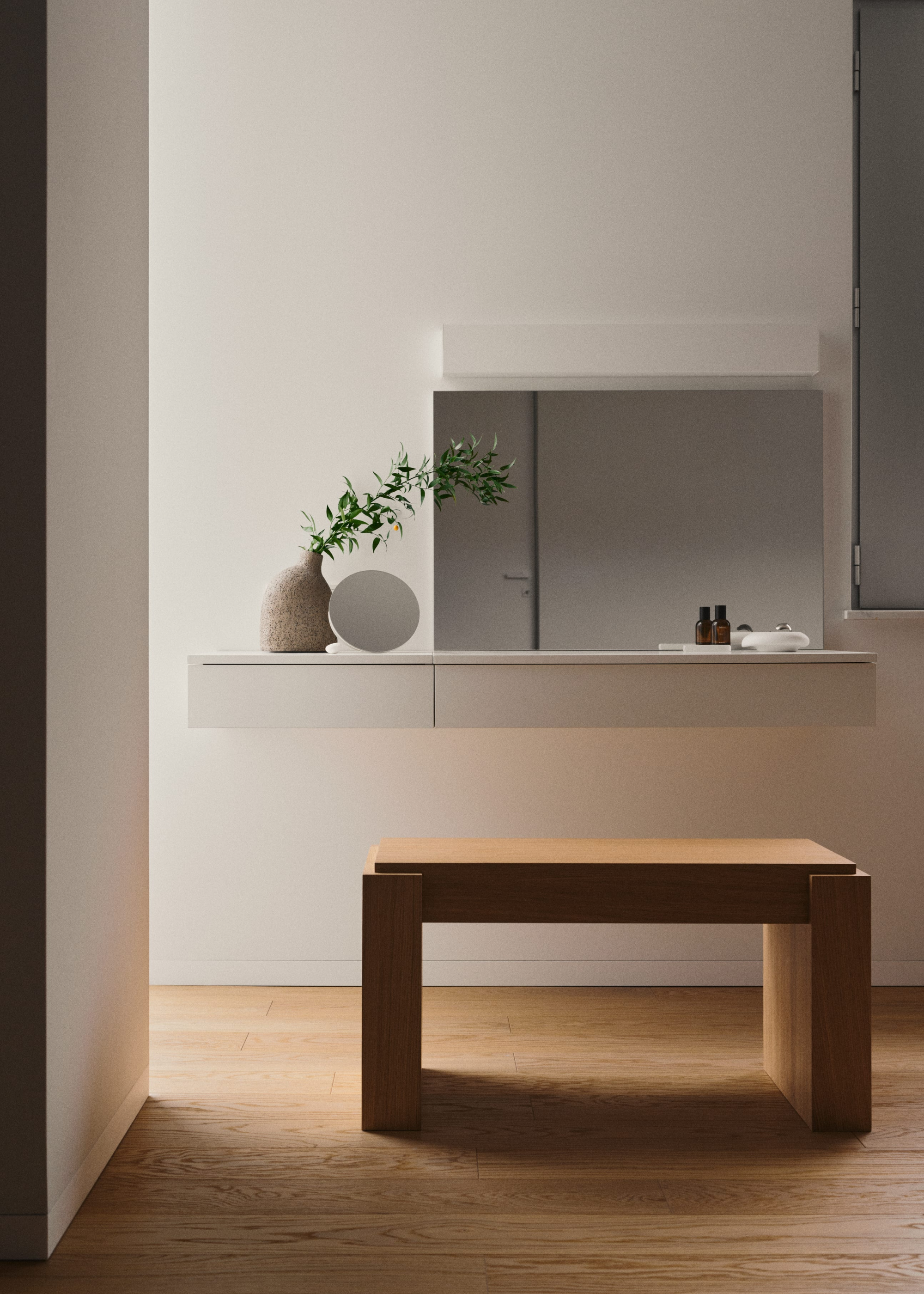 Elegante Bänke und Sitze für den Flur, aus Holz für den Vorraum – TAMO
